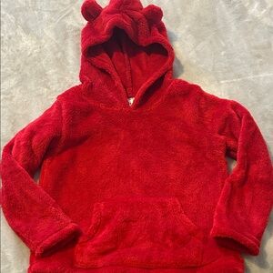 Carter's Vibrant Red Fleece Hoodie with Bear Ears